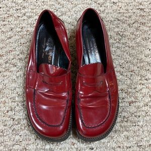 Donald J Pliner womens size 6.5 red slip on shoes loafers